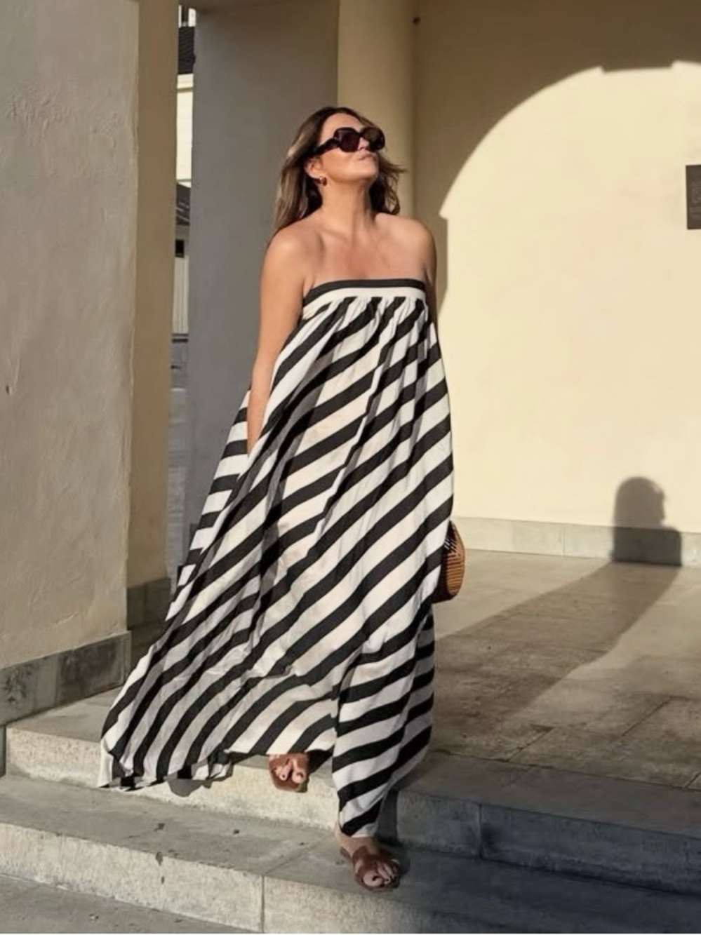 New H&M A-Line Tie-Strap Maxi Dress - Picture 2 of 9